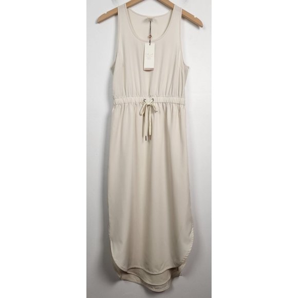 CALIA Women's Sz. XS Racerback Drawstring Midi Dress In Birch NWT - Picture 2 of 9
